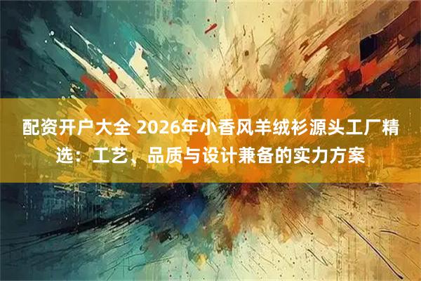 配资开户大全 2026年小香风羊绒衫源头工厂精选：工艺、品质与设计兼备的实力方案